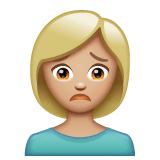 Whatsapp design of the person frowning: medium-light skin tone emoji verson:2.23.2.72