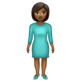 Whatsapp design of the woman standing: medium-dark skin tone emoji verson:2.23.2.72