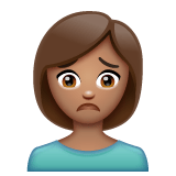 Whatsapp design of the person frowning: medium skin tone emoji verson:2.23.2.72
