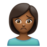 Whatsapp design of the person frowning: medium-dark skin tone emoji verson:2.23.2.72