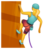 Whatsapp design of the woman climbing emoji verson:2.23.2.72