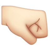 Whatsapp design of the right-facing fist: light skin tone emoji verson:2.23.2.72