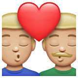 Whatsapp design of the kiss: man man medium-light skin tone emoji verson:2.23.2.72