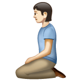 Whatsapp design of the person kneeling: light skin tone emoji verson:2.23.2.72