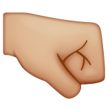 Whatsapp design of the right-facing fist: medium-light skin tone emoji verson:2.23.2.72