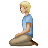 Whatsapp design of the person kneeling: medium-light skin tone emoji verson:2.23.2.72