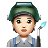 Whatsapp design of the factory worker: light skin tone emoji verson:2.23.2.72