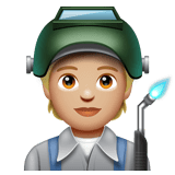 Whatsapp design of the factory worker: medium-light skin tone emoji verson:2.23.2.72