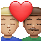 Whatsapp design of the kiss: man man medium-light skin tone medium skin tone emoji verson:2.23.2.72