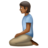 Whatsapp design of the person kneeling: medium-dark skin tone emoji verson:2.23.2.72