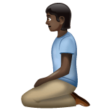 Whatsapp design of the person kneeling: dark skin tone emoji verson:2.23.2.72