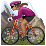 Whatsapp design of the woman mountain biking: medium skin tone emoji verson:2.23.2.72