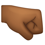 Whatsapp design of the right-facing fist: medium-dark skin tone emoji verson:2.23.2.72