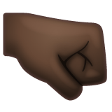 Whatsapp design of the right-facing fist: dark skin tone emoji verson:2.23.2.72