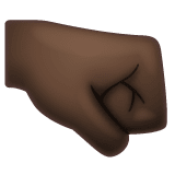 Whatsapp design of the right-facing fist: dark skin tone emoji verson:2.23.2.72