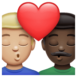 Whatsapp design of the kiss: man man medium-light skin tone dark skin tone emoji verson:2.23.2.72
