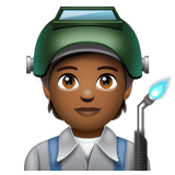 Whatsapp design of the factory worker: medium-dark skin tone emoji verson:2.23.2.72