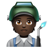 Whatsapp design of the factory worker: dark skin tone emoji verson:2.23.2.72