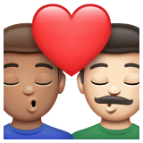 Whatsapp design of the kiss: man man medium skin tone light skin tone emoji verson:2.23.2.72