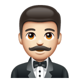 Whatsapp design of the man in tuxedo: light skin tone emoji verson:2.23.2.72