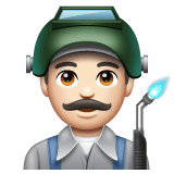 Whatsapp design of the man factory worker: light skin tone emoji verson:2.23.2.72