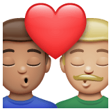 Whatsapp design of the kiss: man man medium skin tone medium-light skin tone emoji verson:2.23.2.72
