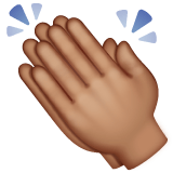 Whatsapp design of the clapping hands: medium skin tone emoji verson:2.23.2.72