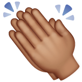 Whatsapp design of the clapping hands: medium skin tone emoji verson:2.23.2.72