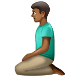 Whatsapp design of the man kneeling: medium-dark skin tone emoji verson:2.23.2.72