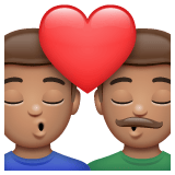 Whatsapp design of the kiss: man man medium skin tone emoji verson:2.23.2.72