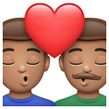 Whatsapp design of the kiss: man man medium skin tone emoji verson:2.23.2.72
