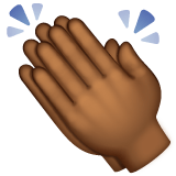 Whatsapp design of the clapping hands: medium-dark skin tone emoji verson:2.23.2.72