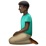 Whatsapp design of the man kneeling: dark skin tone emoji verson:2.23.2.72