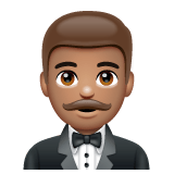 Whatsapp design of the man in tuxedo: medium skin tone emoji verson:2.23.2.72
