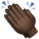 Whatsapp design of the clapping hands: dark skin tone emoji verson:2.23.2.72