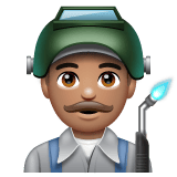 Whatsapp design of the man factory worker: medium skin tone emoji verson:2.23.2.72