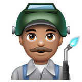 Whatsapp design of the man factory worker: medium skin tone emoji verson:2.23.2.72