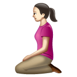 Whatsapp design of the woman kneeling: light skin tone emoji verson:2.23.2.72