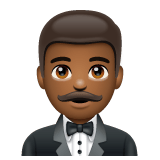 Whatsapp design of the man in tuxedo: medium-dark skin tone emoji verson:2.23.2.72