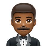Whatsapp design of the man in tuxedo: medium-dark skin tone emoji verson:2.23.2.72