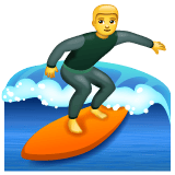 Whatsapp design of the man surfing emoji verson:2.23.2.72