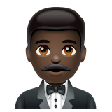 Whatsapp design of the man in tuxedo: dark skin tone emoji verson:2.23.2.72