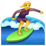 Whatsapp design of the woman surfing emoji verson:2.23.2.72