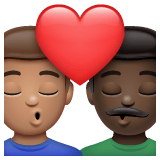 Whatsapp design of the kiss: man man medium skin tone dark skin tone emoji verson:2.23.2.72