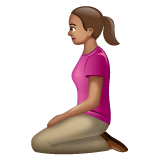 Whatsapp design of the woman kneeling: medium skin tone emoji verson:2.23.2.72