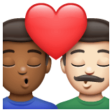 Whatsapp design of the kiss: man man medium-dark skin tone light skin tone emoji verson:2.23.2.72