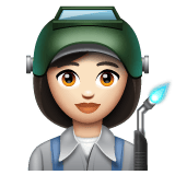 Whatsapp design of the woman factory worker: light skin tone emoji verson:2.23.2.72