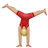 Whatsapp design of the man cartwheeling: medium-light skin tone emoji verson:2.23.2.72