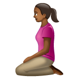 Whatsapp design of the woman kneeling: medium-dark skin tone emoji verson:2.23.2.72