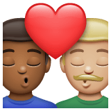 Whatsapp design of the kiss: man man medium-dark skin tone medium-light skin tone emoji verson:2.23.2.72